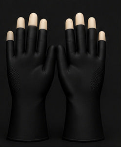 4D-Blackstuff black cleaning gloves with creamy tips
